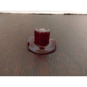 Miniature Burgundy Glass Hat-Shaped Decorative Figure